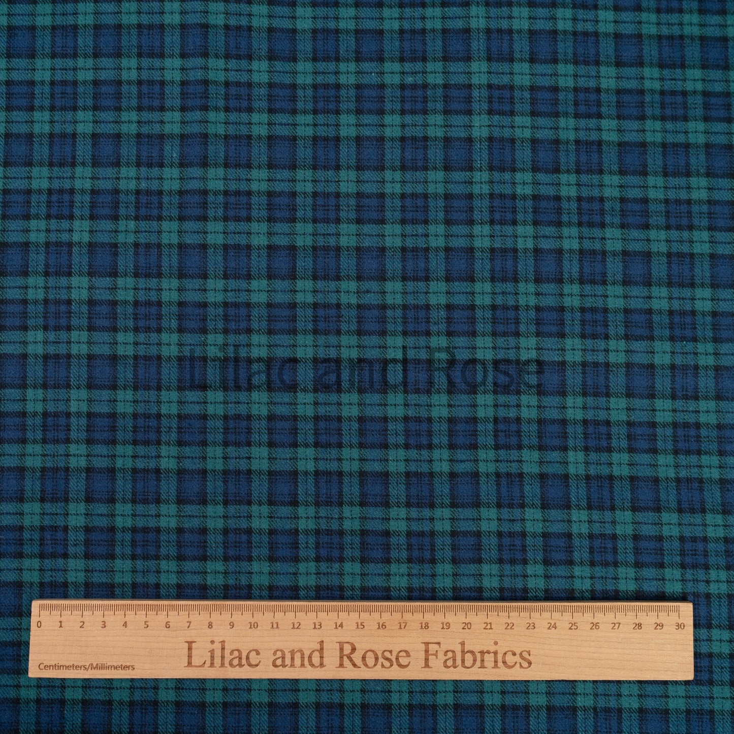100% Brushed Cotton - Blue and Green Tartan