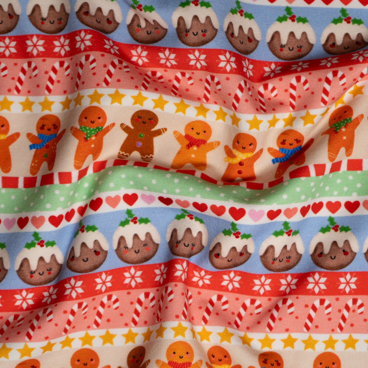 Remnant 39cm - French Terry - Christmas Fair Isle in Pastel (Exclusive)