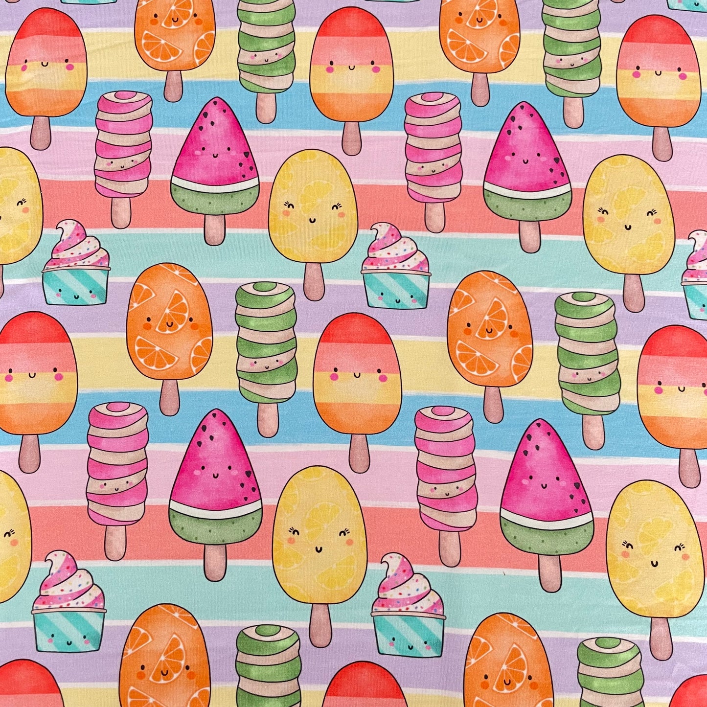 Remnant 57cm - Cotton Jersey - Rainbow Lollies