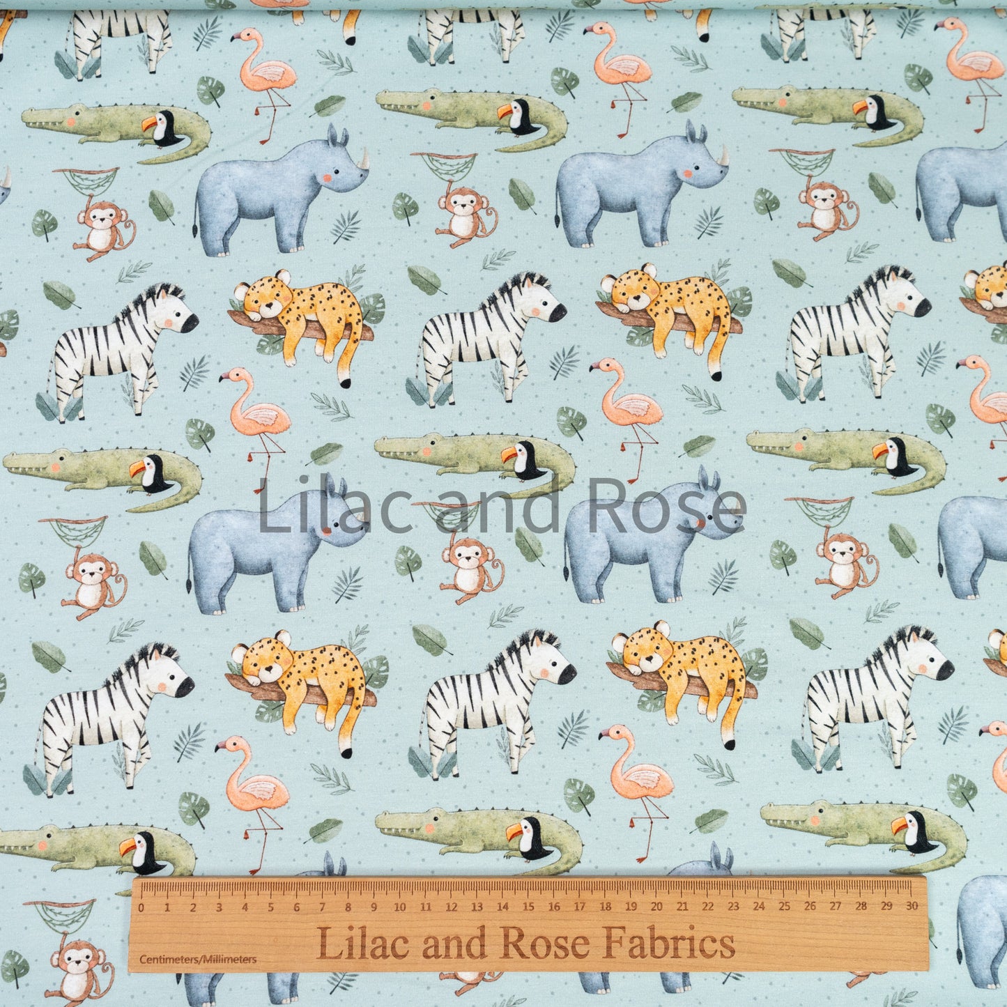 Cotton Jersey - Animal Kingdom - Aqua (Exclusive)