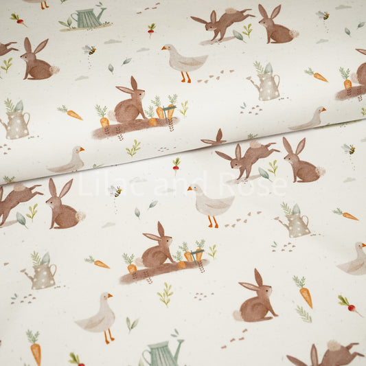 Cotton Jersey - Bunnies and Ducks