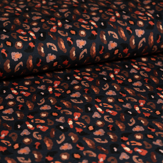 Cotton Jersey - Brown Leopard Print