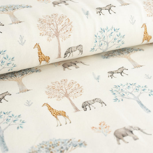 Cotton Jersey - Mini Safari Animals