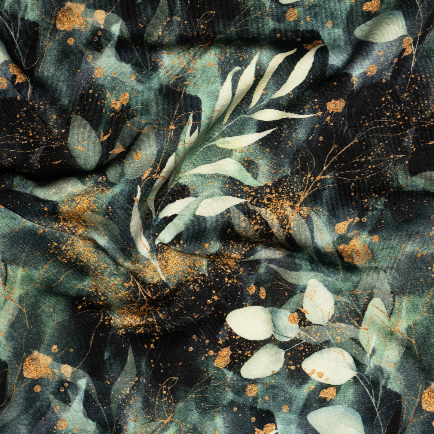 Cotton Jersey - Sparkly Leaves