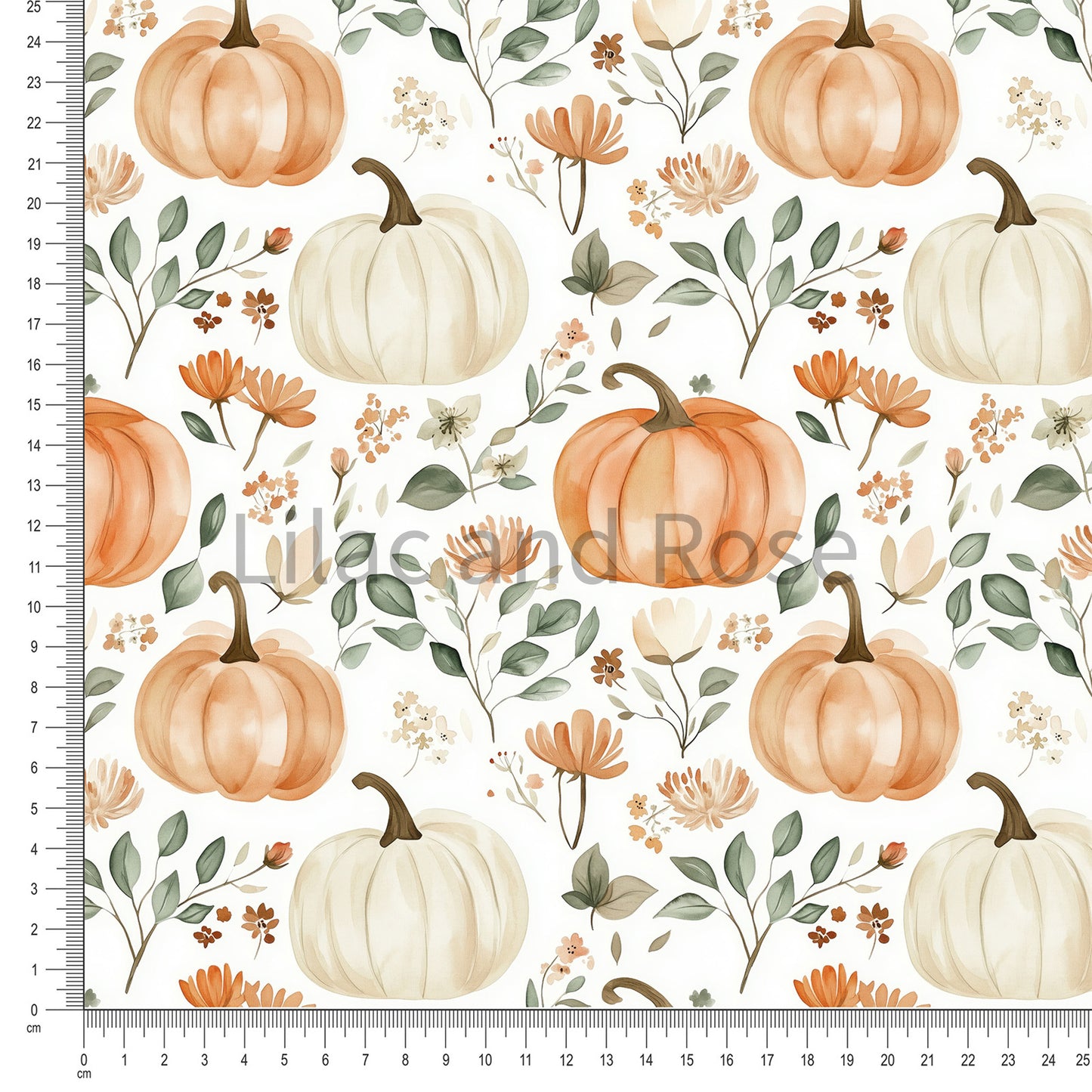 PRE-ORDER - Floral Pumpkins on White