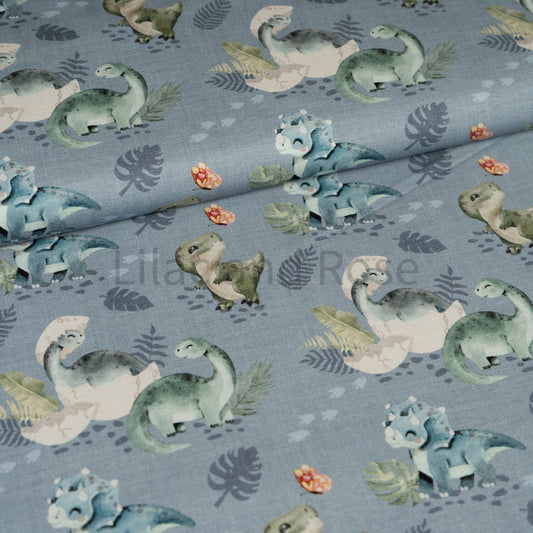 Cotton Jersey - Dino Babies in Dusk (Exclusive)