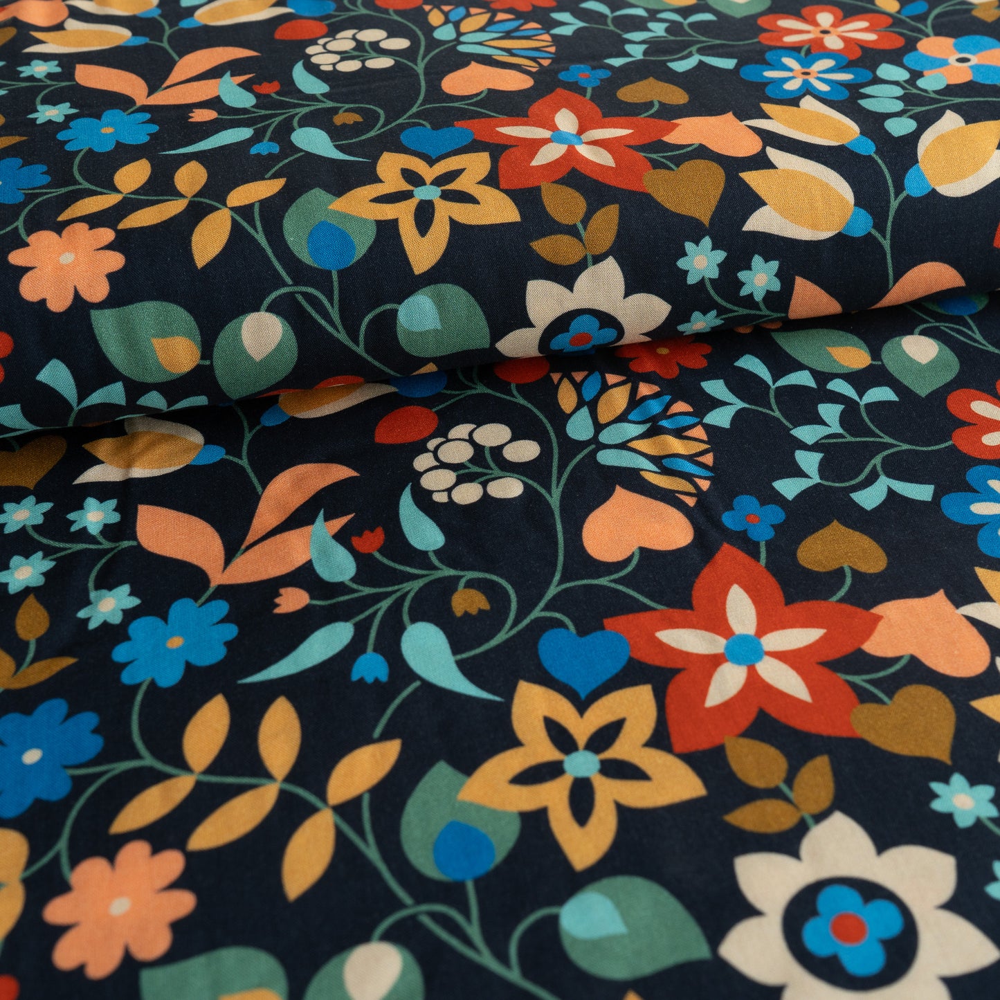 Rayon (Viscose) -  Denim Florals by Dashwood Studio