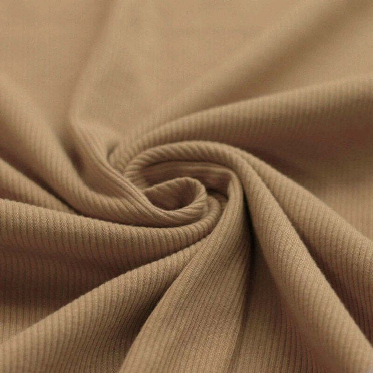 Fine Rib Knit Jersey - Cacao
