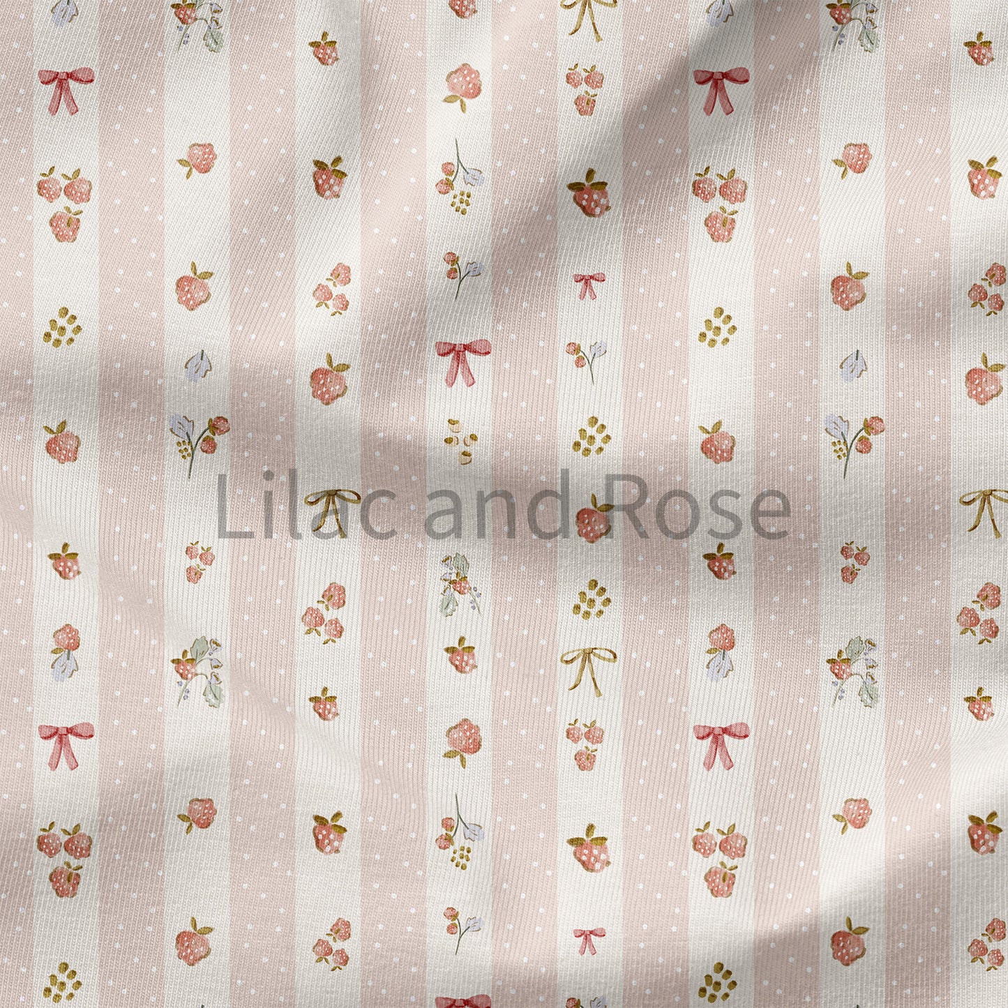 PRE-ORDER - Strawberries - Pink Spot Stripes