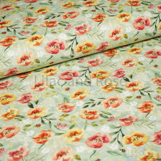 Cotton Jersey - Busy Meadow in Fern (Exclusive)