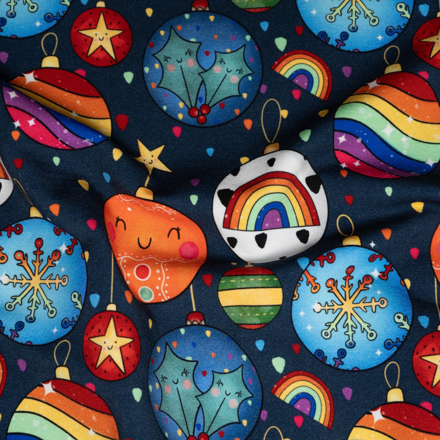 French Terry - Bright Baubles