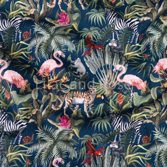 21 Wale Needlecord - Jungle Animals