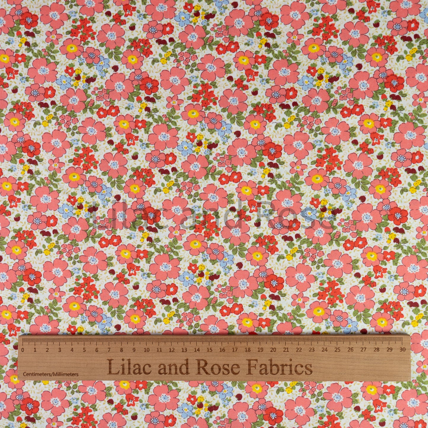 100% Cotton - Coral Flowers