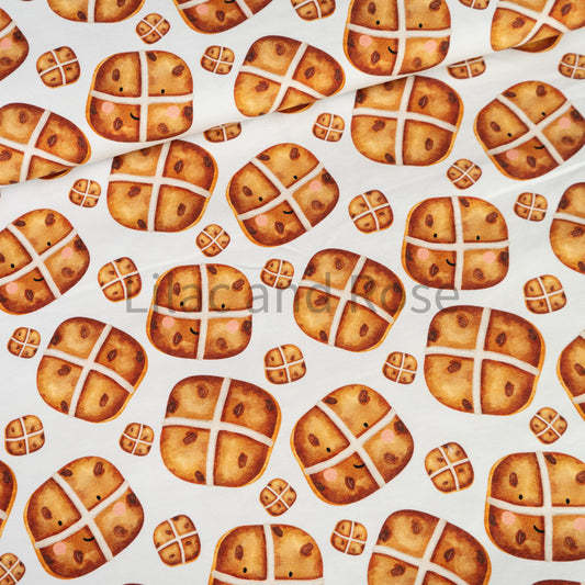 Cotton Jersey - Hot Cross Buns