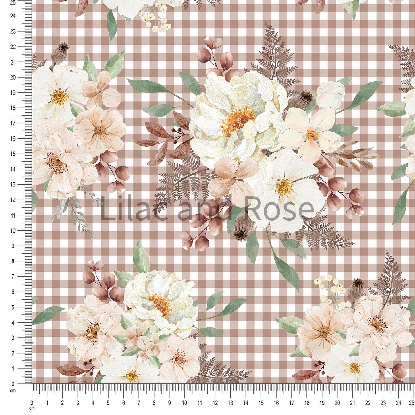 PRE-ORDER - Brown Gingham Floral