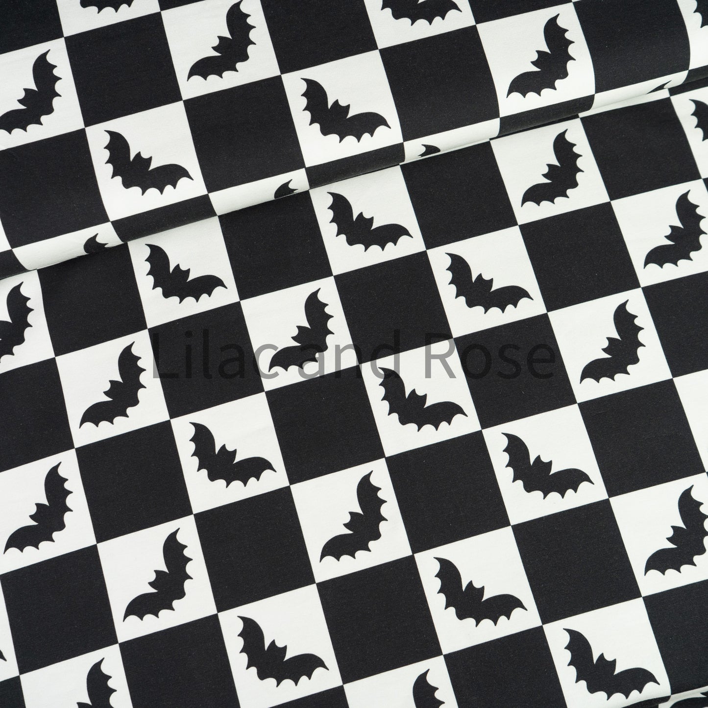 Cotton Jersey - Checkered Bats