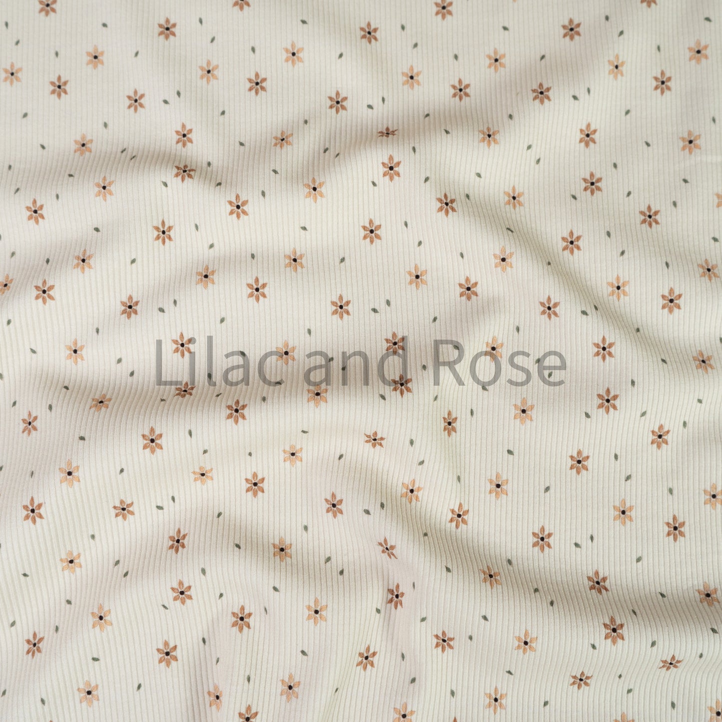 Fine Rib Knit Jersey - Starflowers Natural