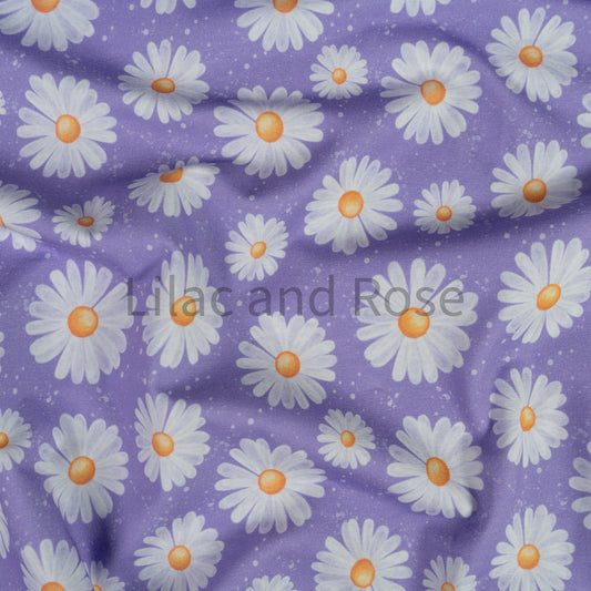 Cotton Jersey - Daisies on Lilac (Exclusive)