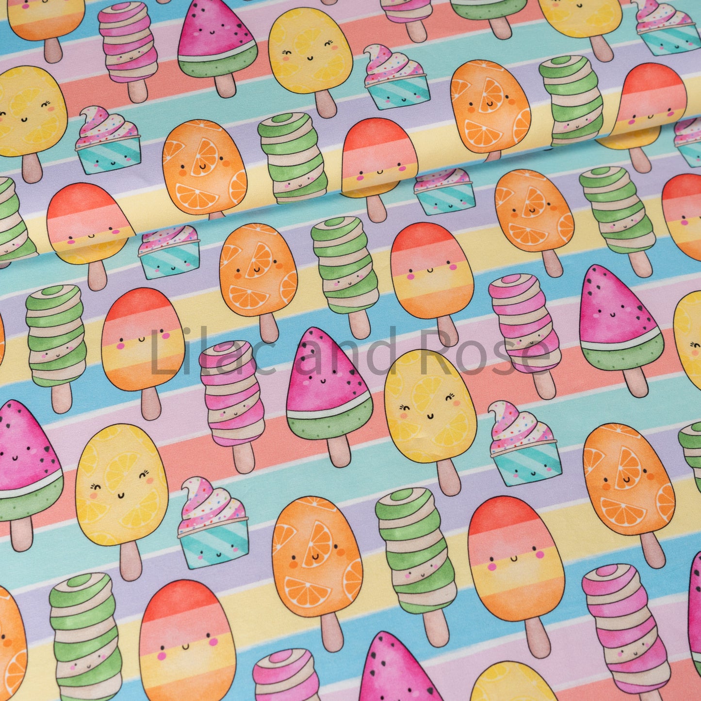 Cotton Jersey - Rainbow Lollies