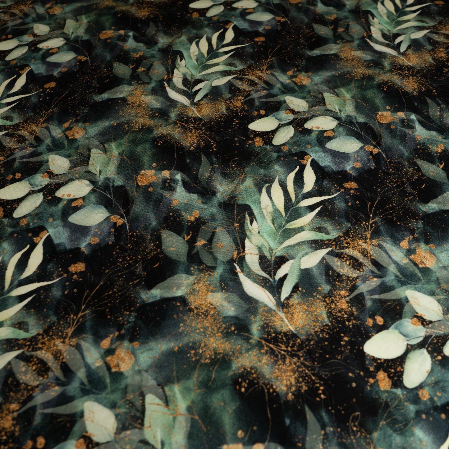 Cotton Jersey - Sparkly Leaves