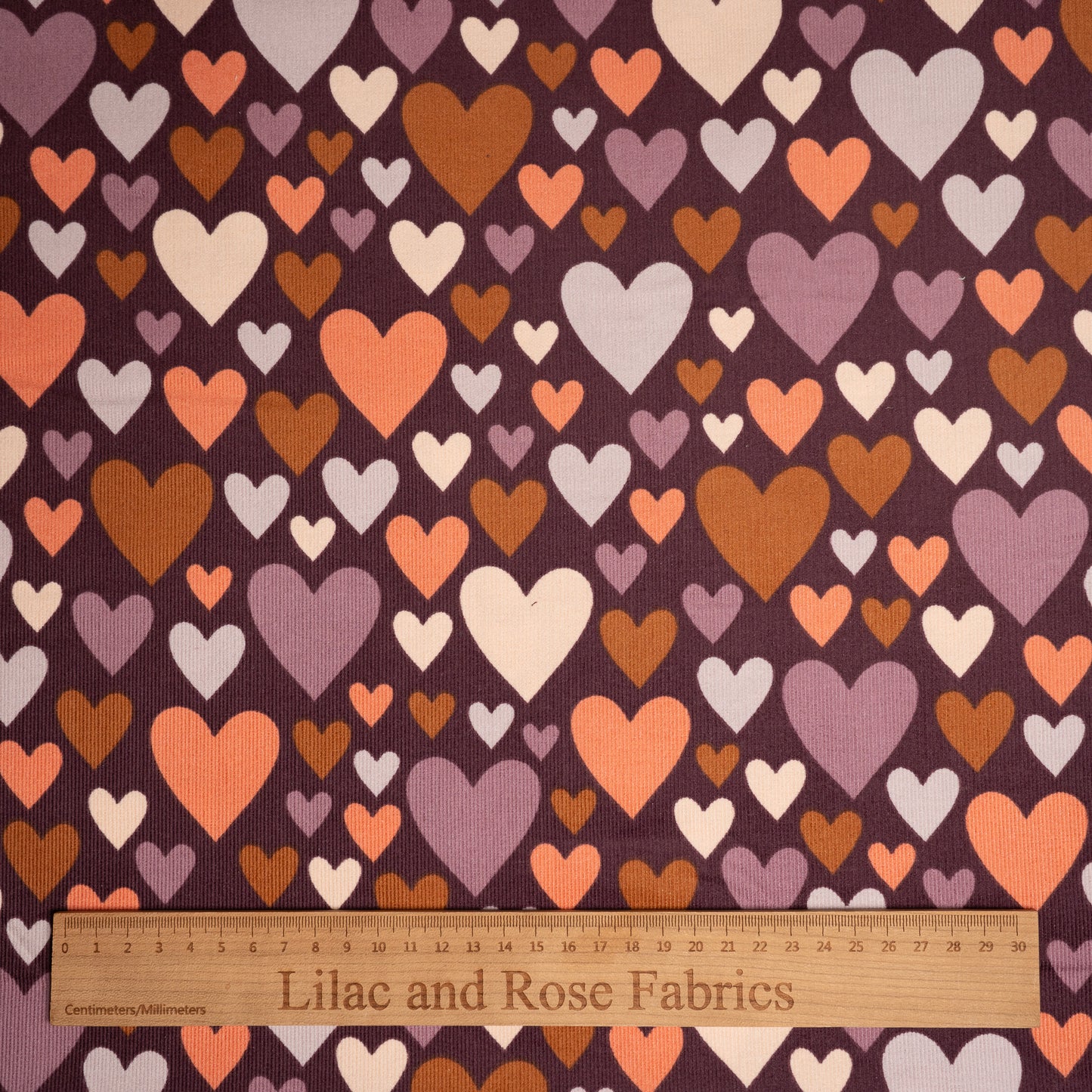21 Wale Needlecord - Purple Hearts