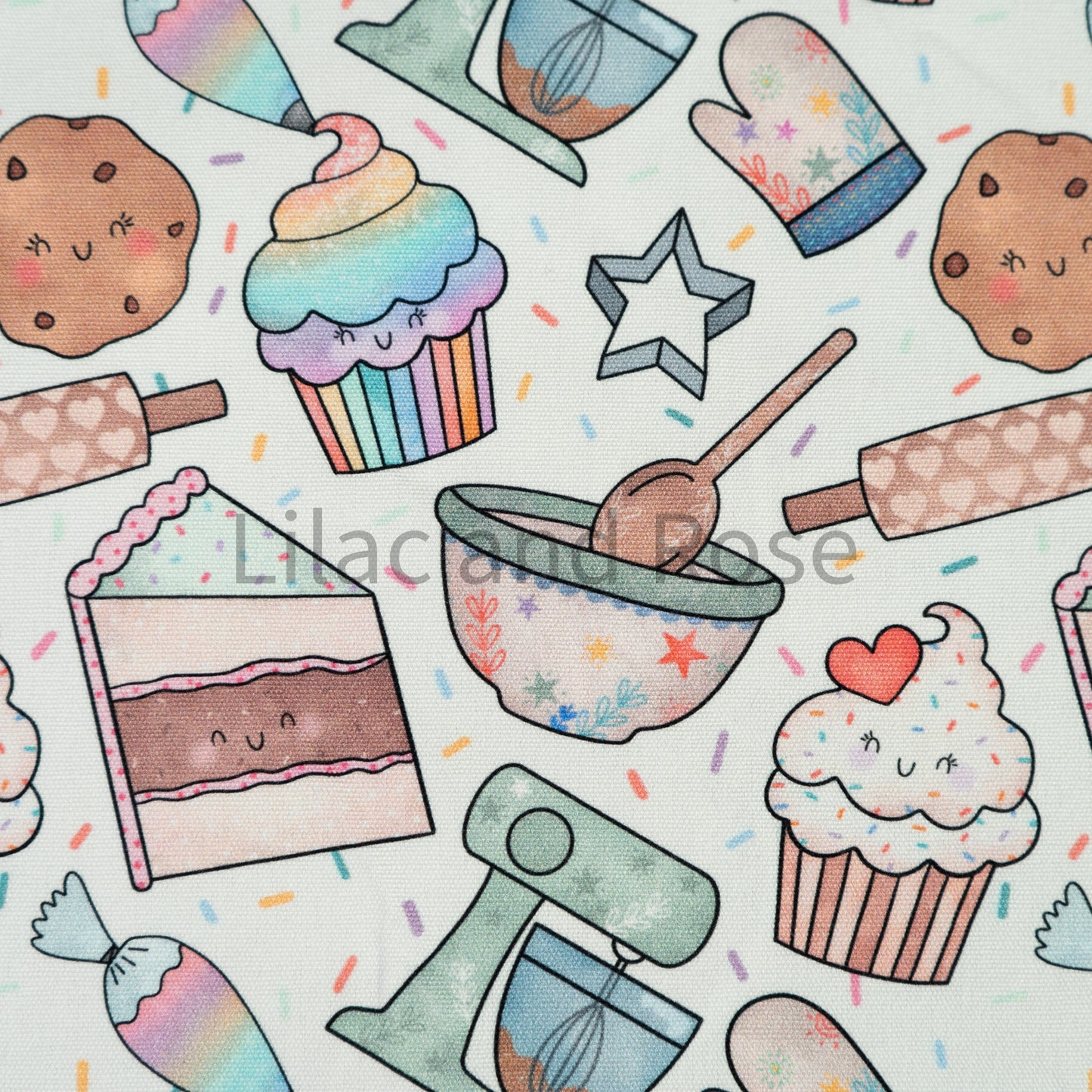 100% Cotton Canvas - Baking in White (Exclusive)