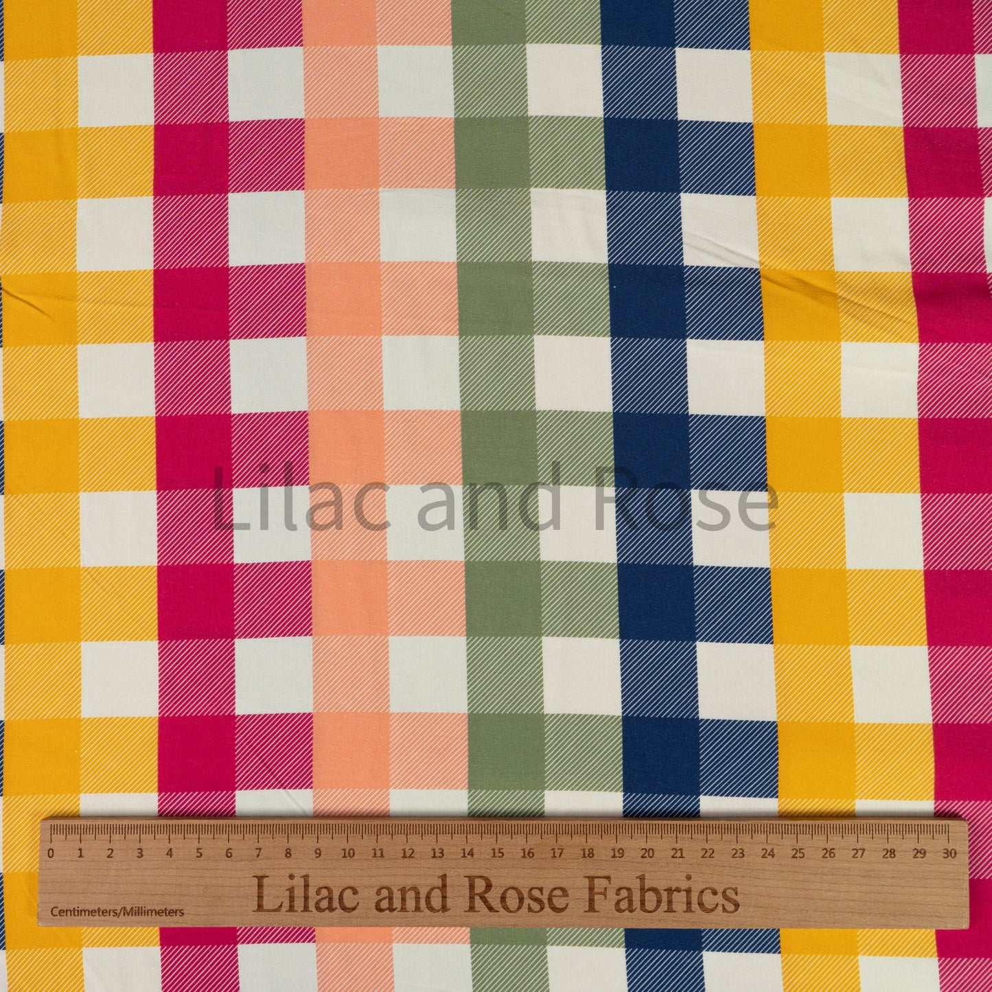 Viscose - Rainbow Gingham