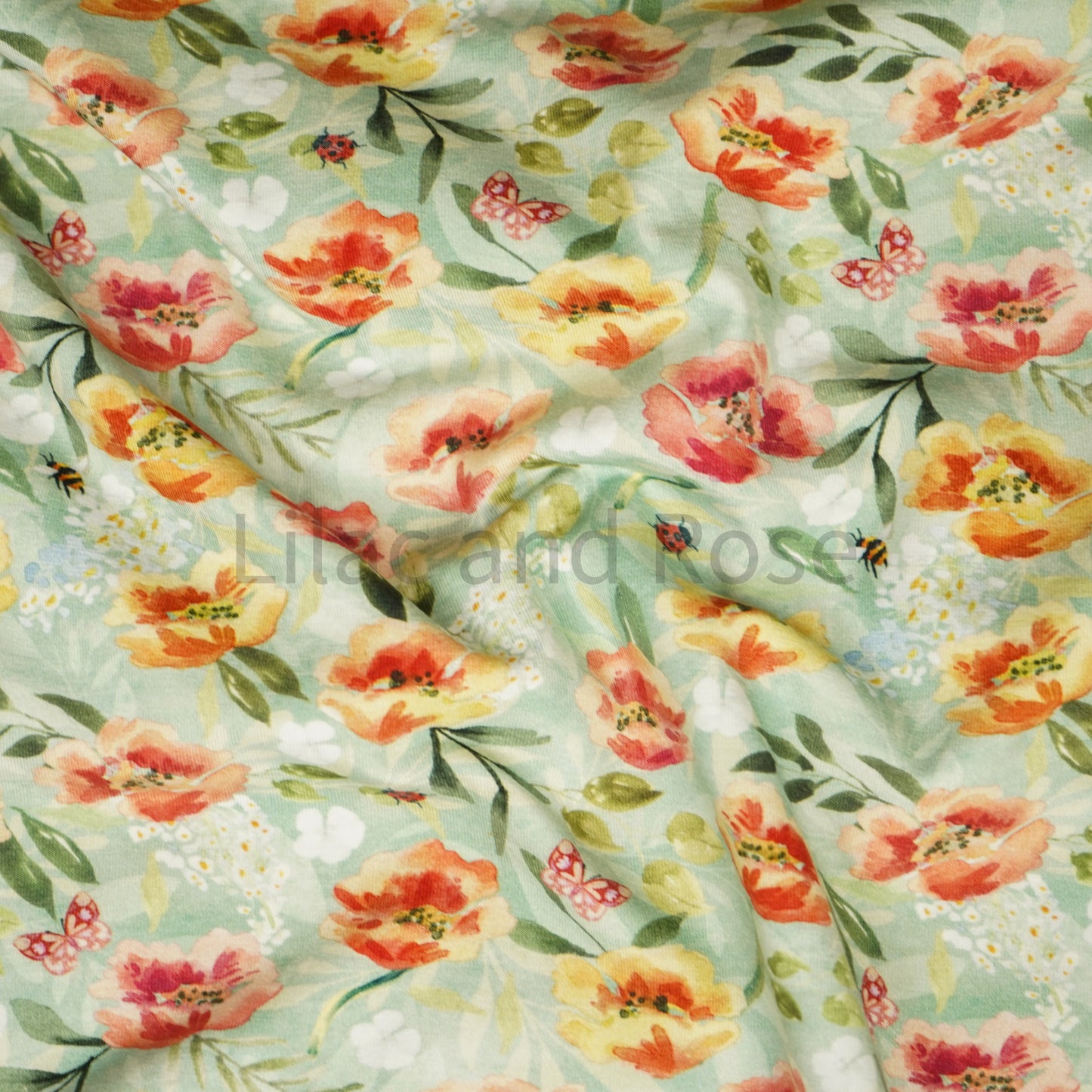 Cotton Jersey - Busy Meadow in Fern (Exclusive)