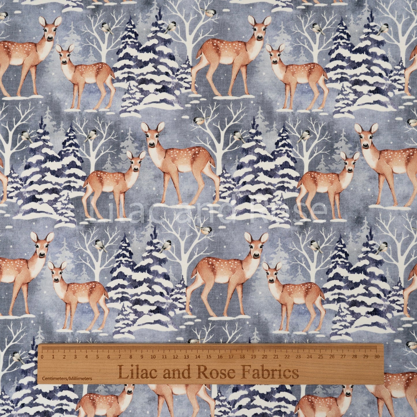 Cotton Jersey 240gsm - Winter Deer in Night (Exclusive)