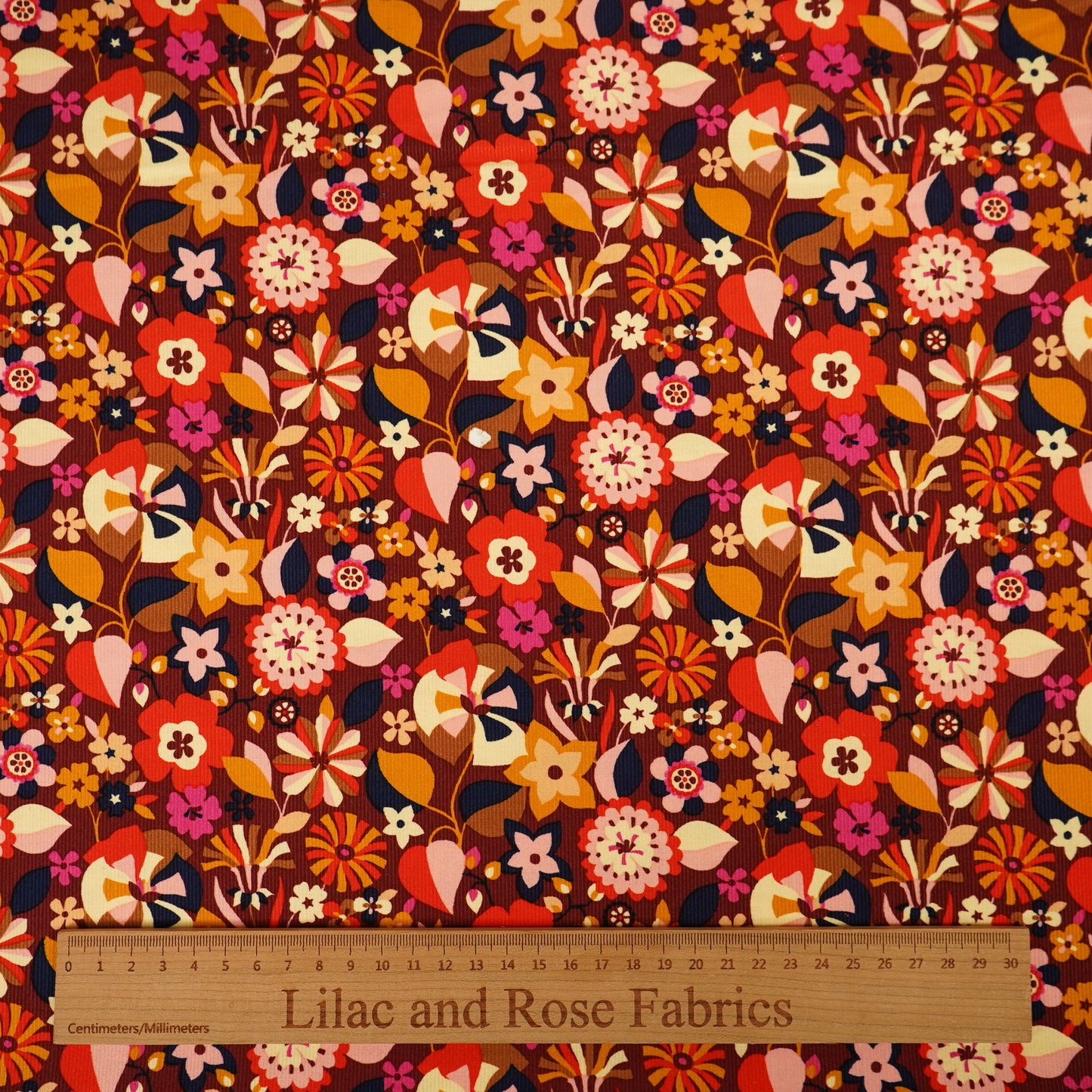 21 Wale Needlecord - Dashwood Studios Berry Florali
