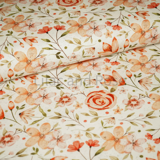 Cotton Jersey - Peach Floral