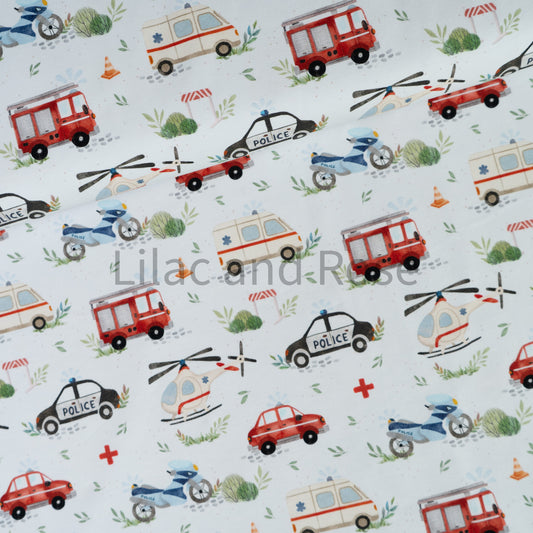 Cotton Jersey - Emergency Vehicles