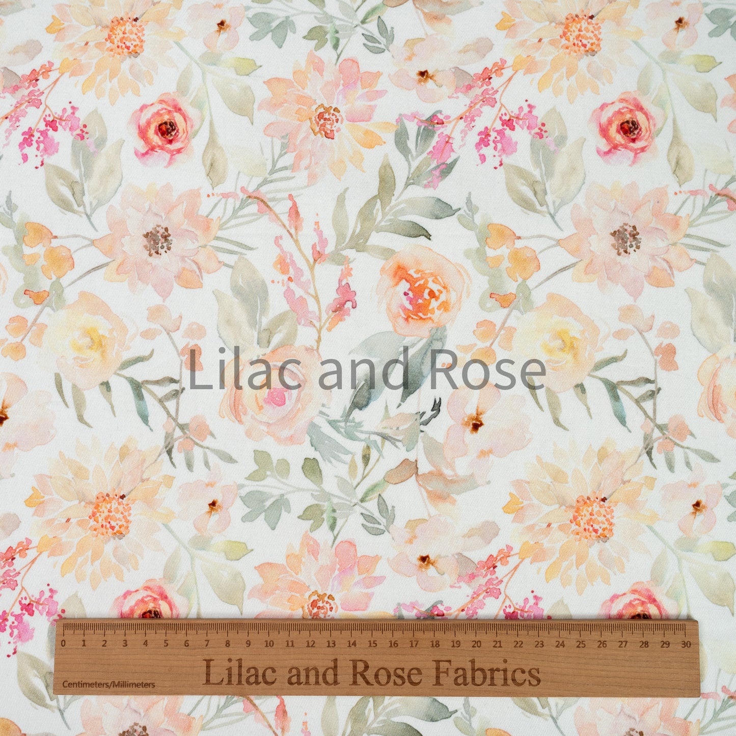 Cotton Twill - Watercolour Dahlias