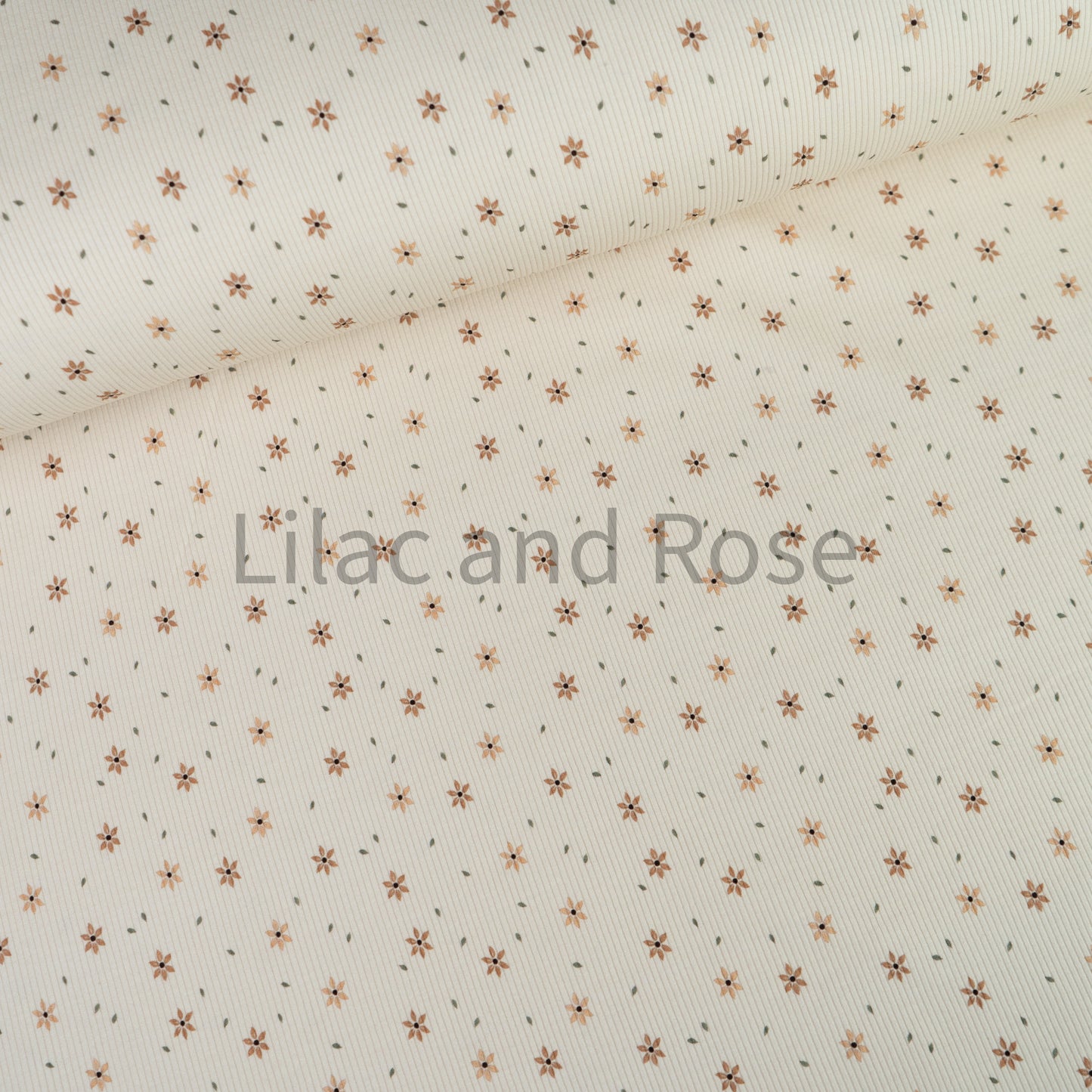 Fine Rib Knit Jersey - Starflowers Natural