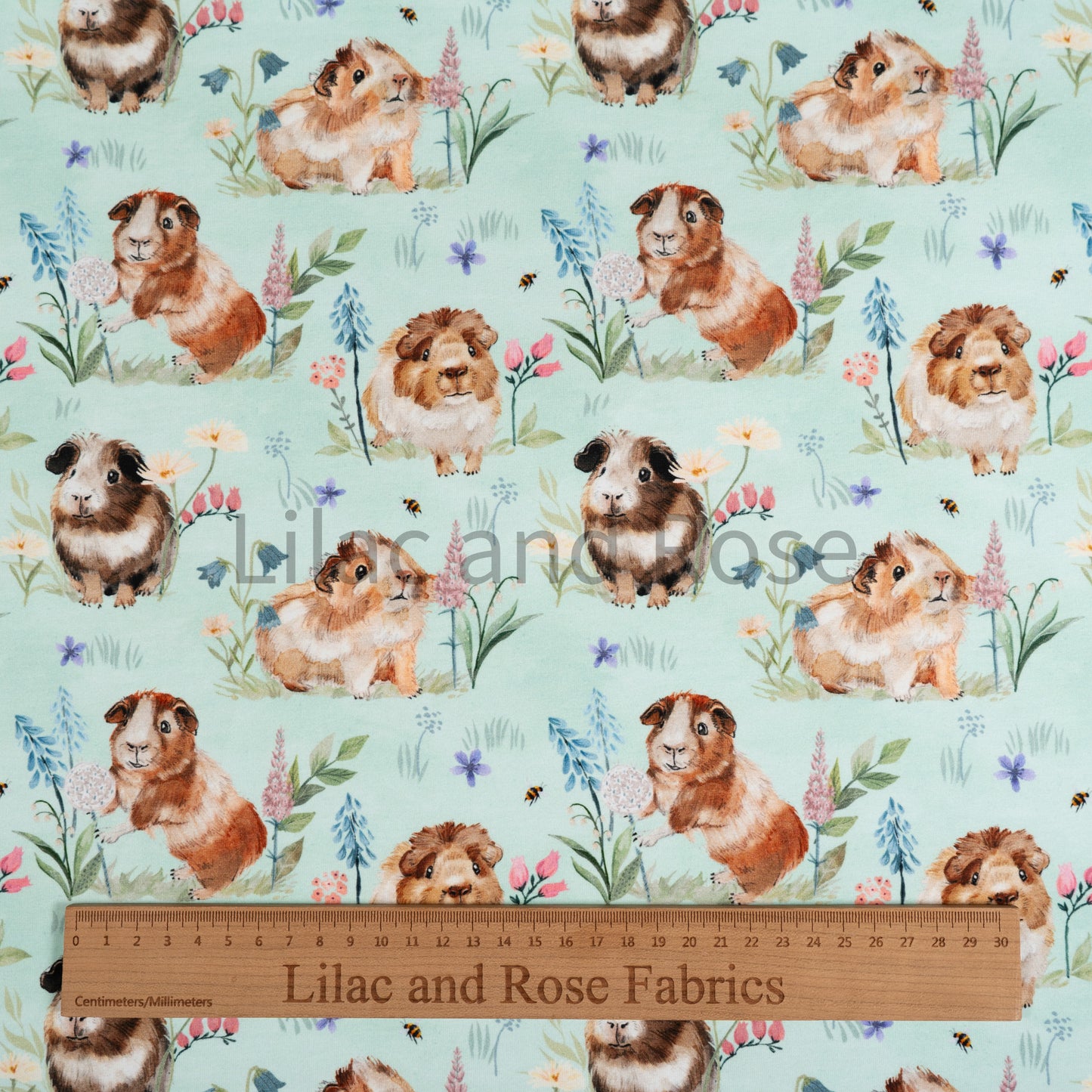Remnant 47cm - Cotton Jersey - Guinea Pigs in Fern (Exclusive)