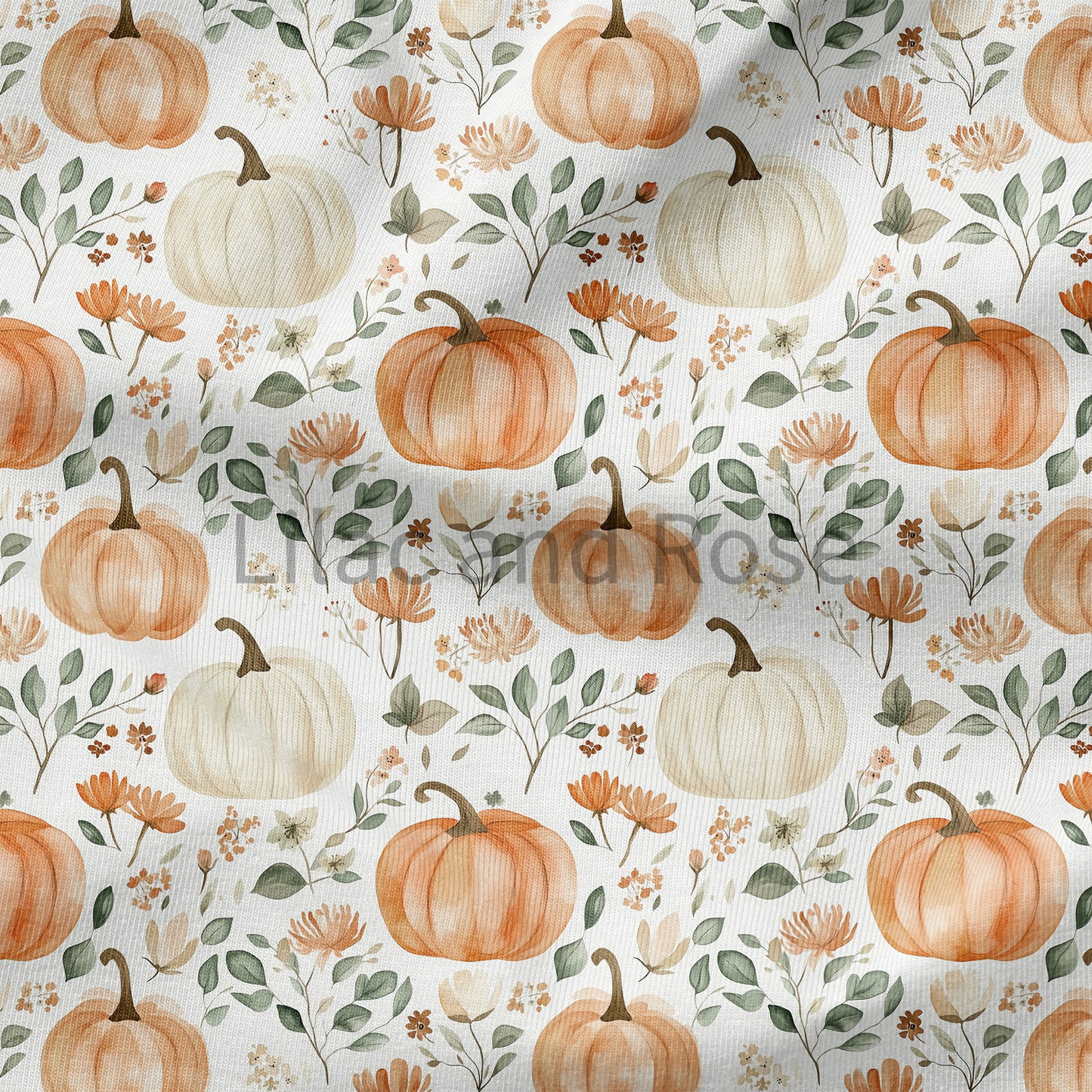 PRE-ORDER - Floral Pumpkins on White