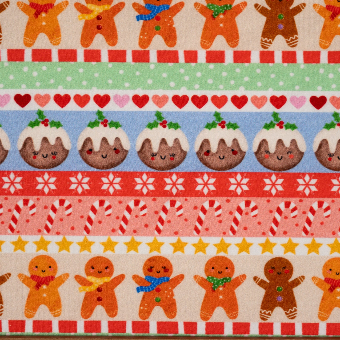 Remnant 39cm - French Terry - Christmas Fair Isle in Pastel (Exclusive)