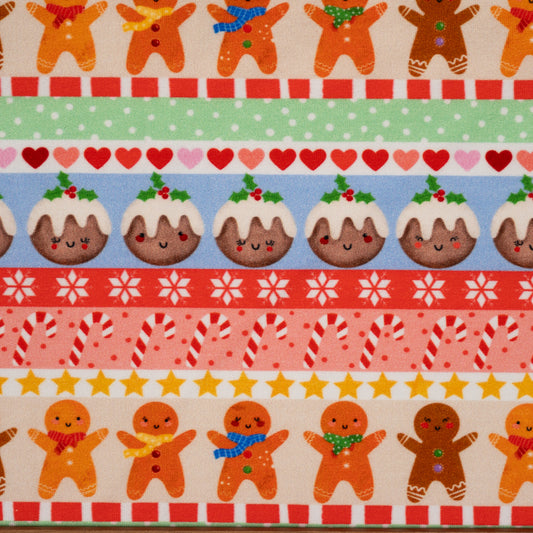 Remnant 39cm - French Terry - Christmas Fair Isle in Pastel (Exclusive)