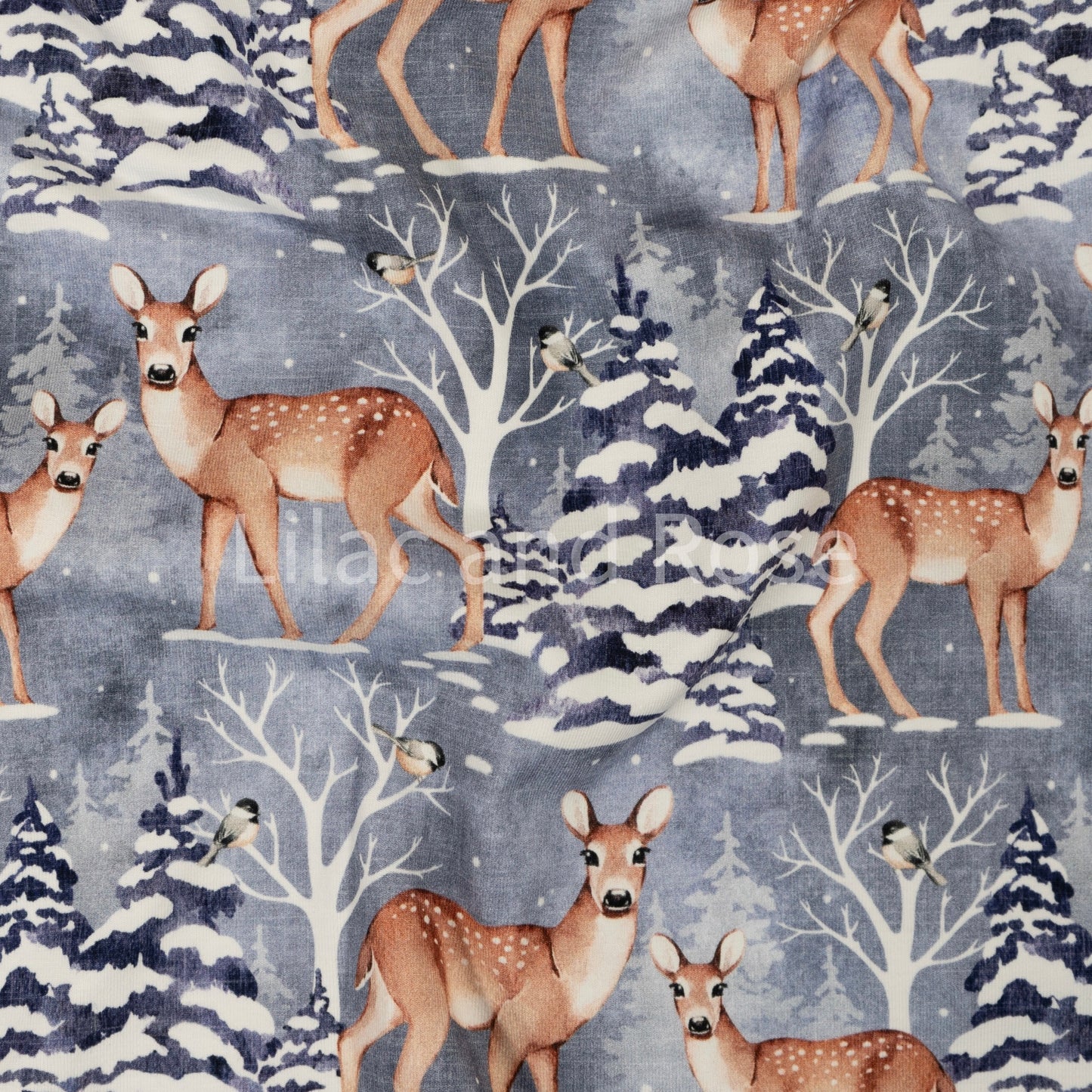 Cotton Jersey 240gsm - Winter Deer in Night (Exclusive)