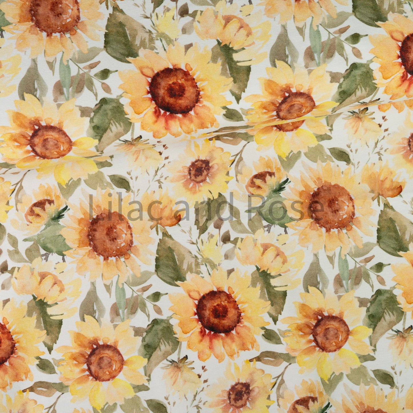 French Terry - Watercolour Sunflowers