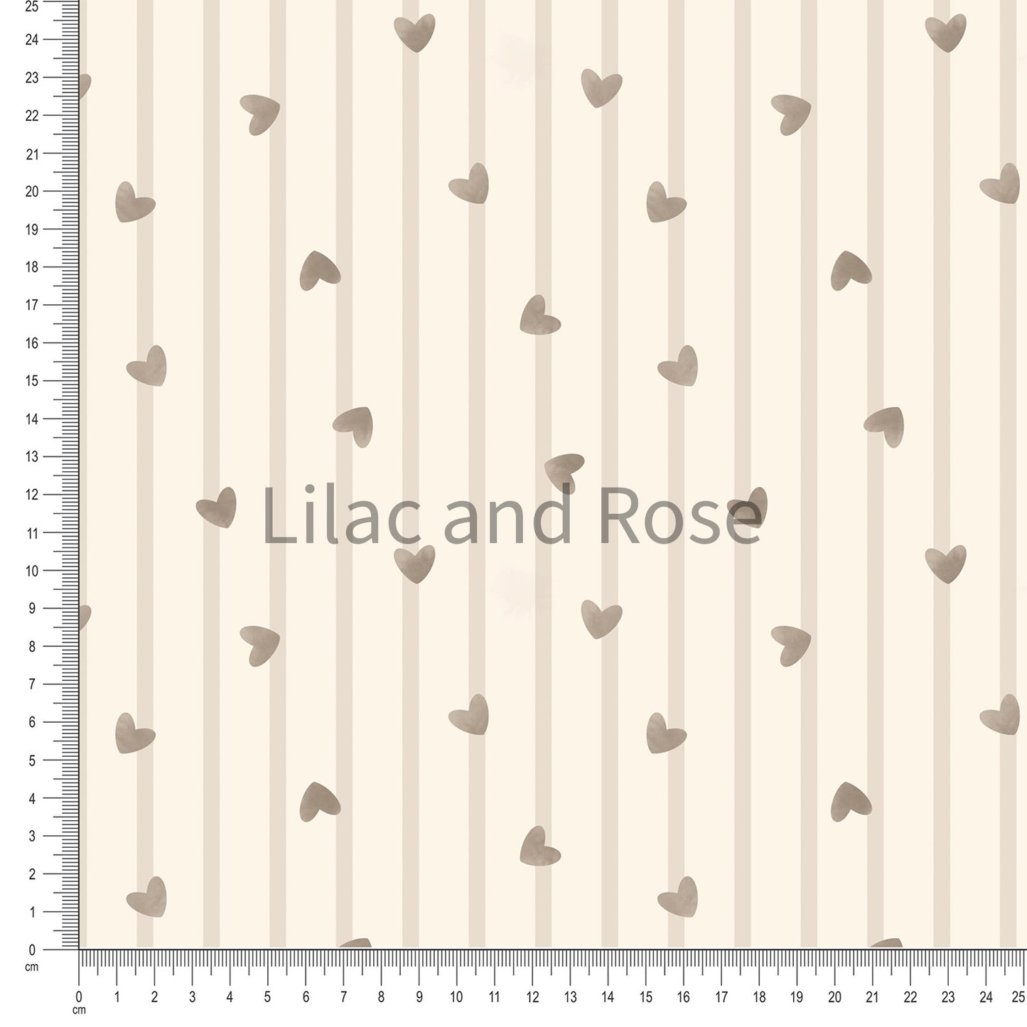 PRE-ORDER - Ditsy Hearts - Neutral Stripe