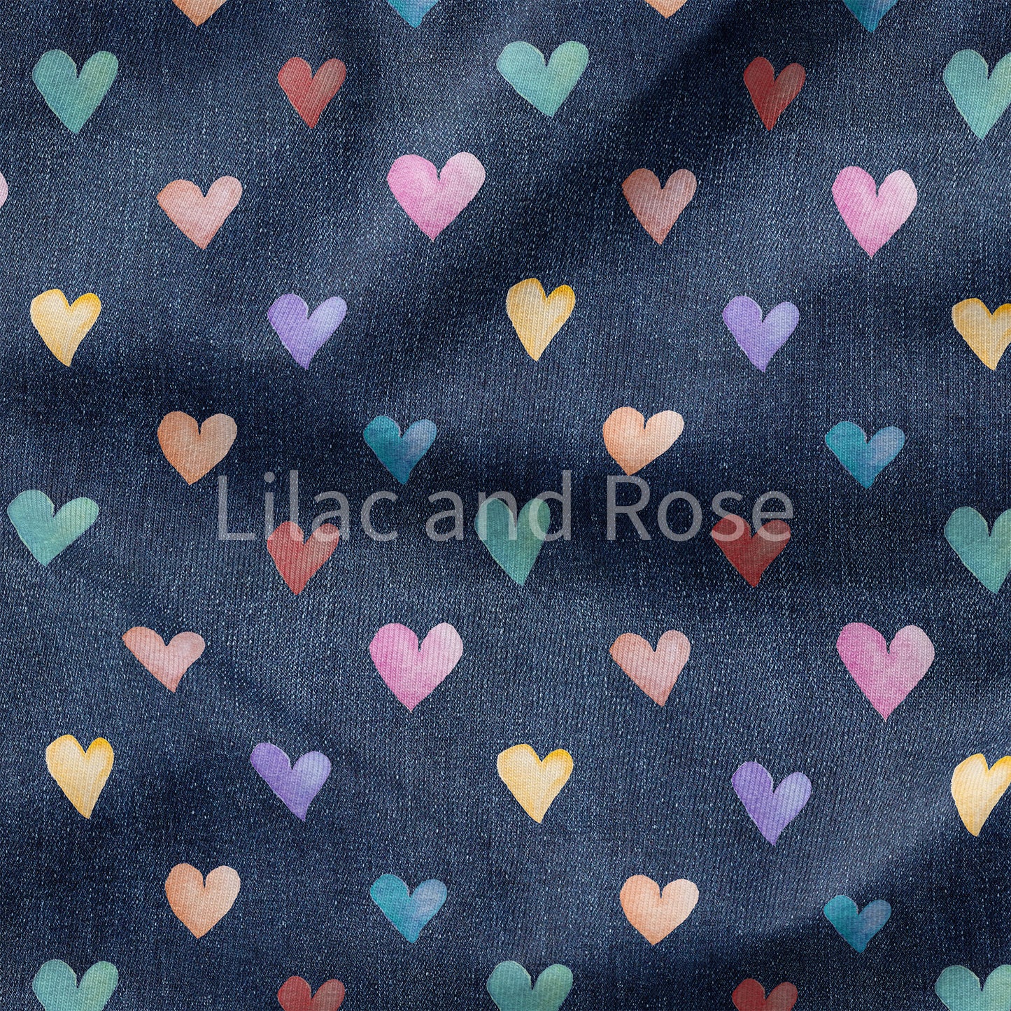 PRE-ORDER - Rainbow Hearts on Denim