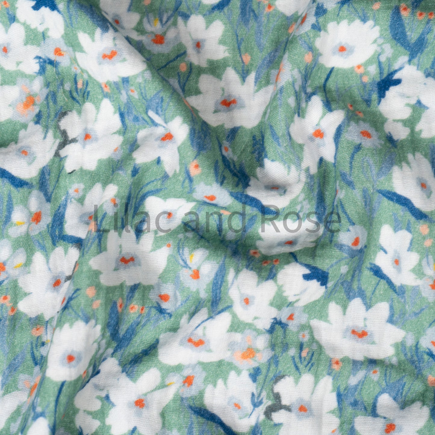 Remnant 47cm - Double Gauze - Green Floral