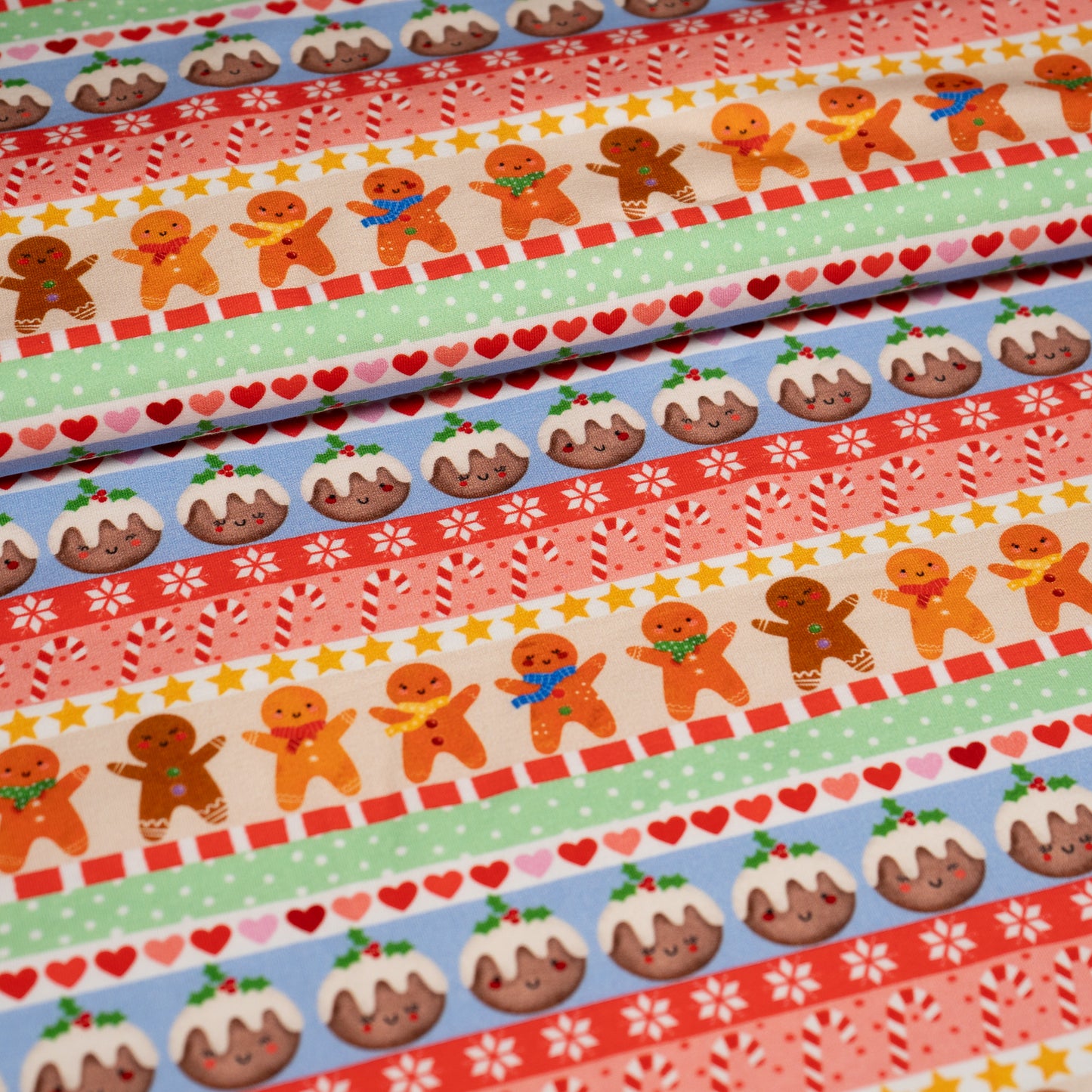 Remnant 39cm - French Terry - Christmas Fair Isle in Pastel (Exclusive)