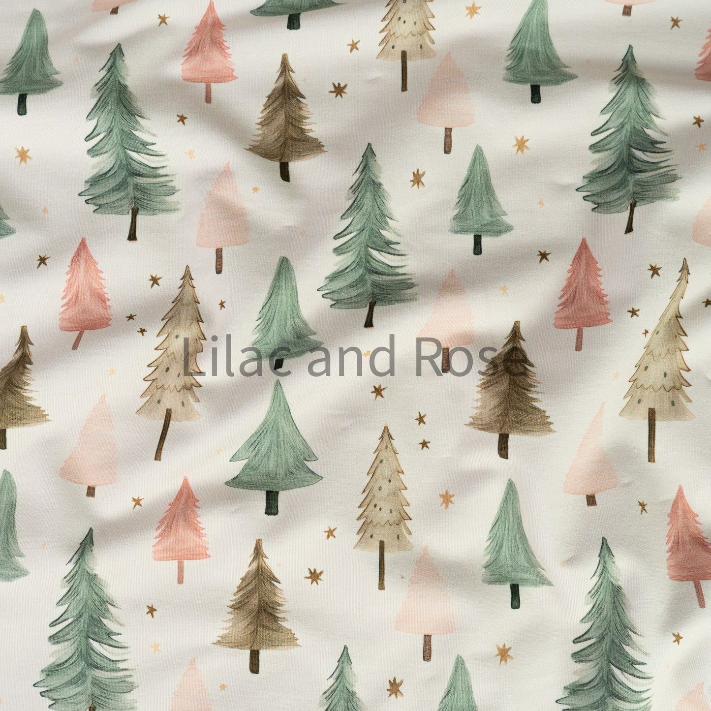French Terry - Christmas Trees - Neutral