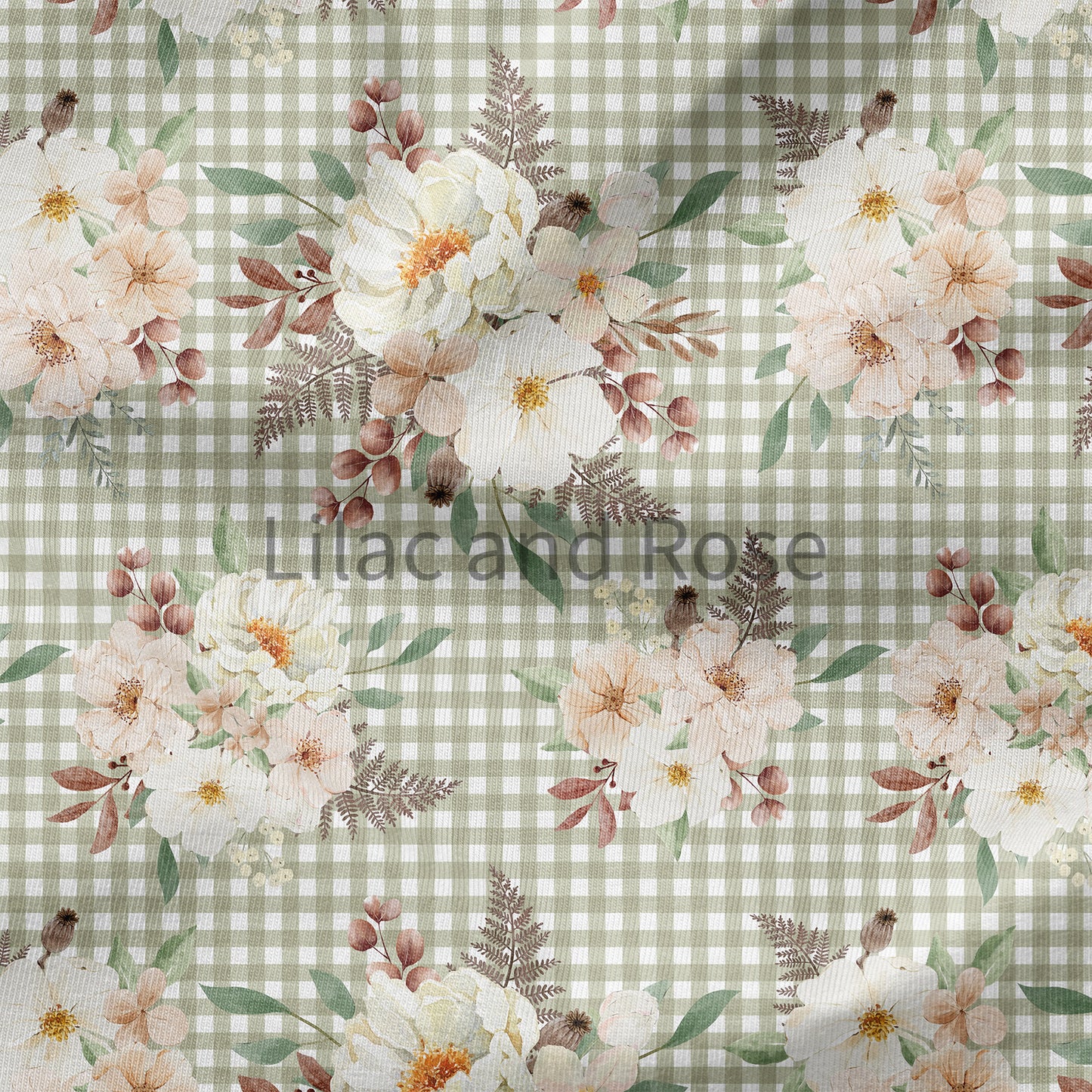 PRE-ORDER - Green Gingham Floral