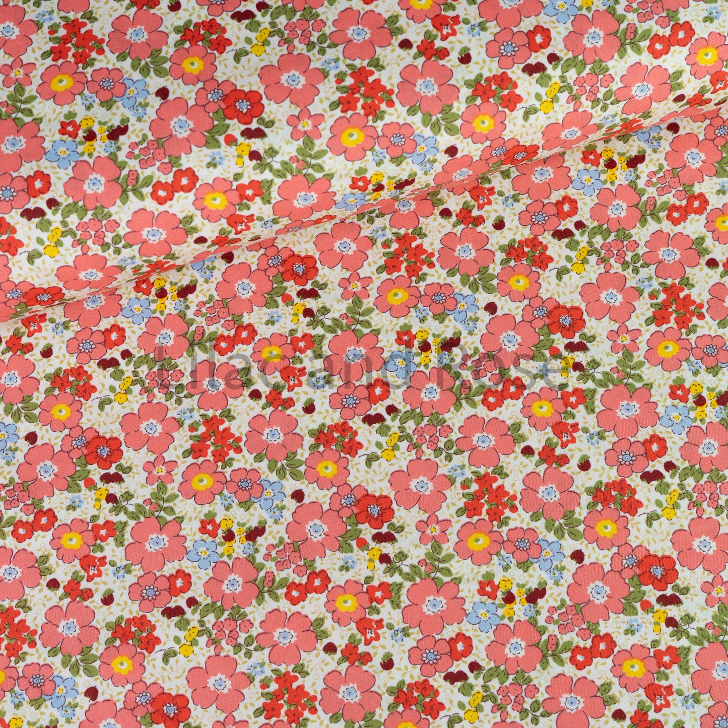 100% Cotton - Coral Flowers