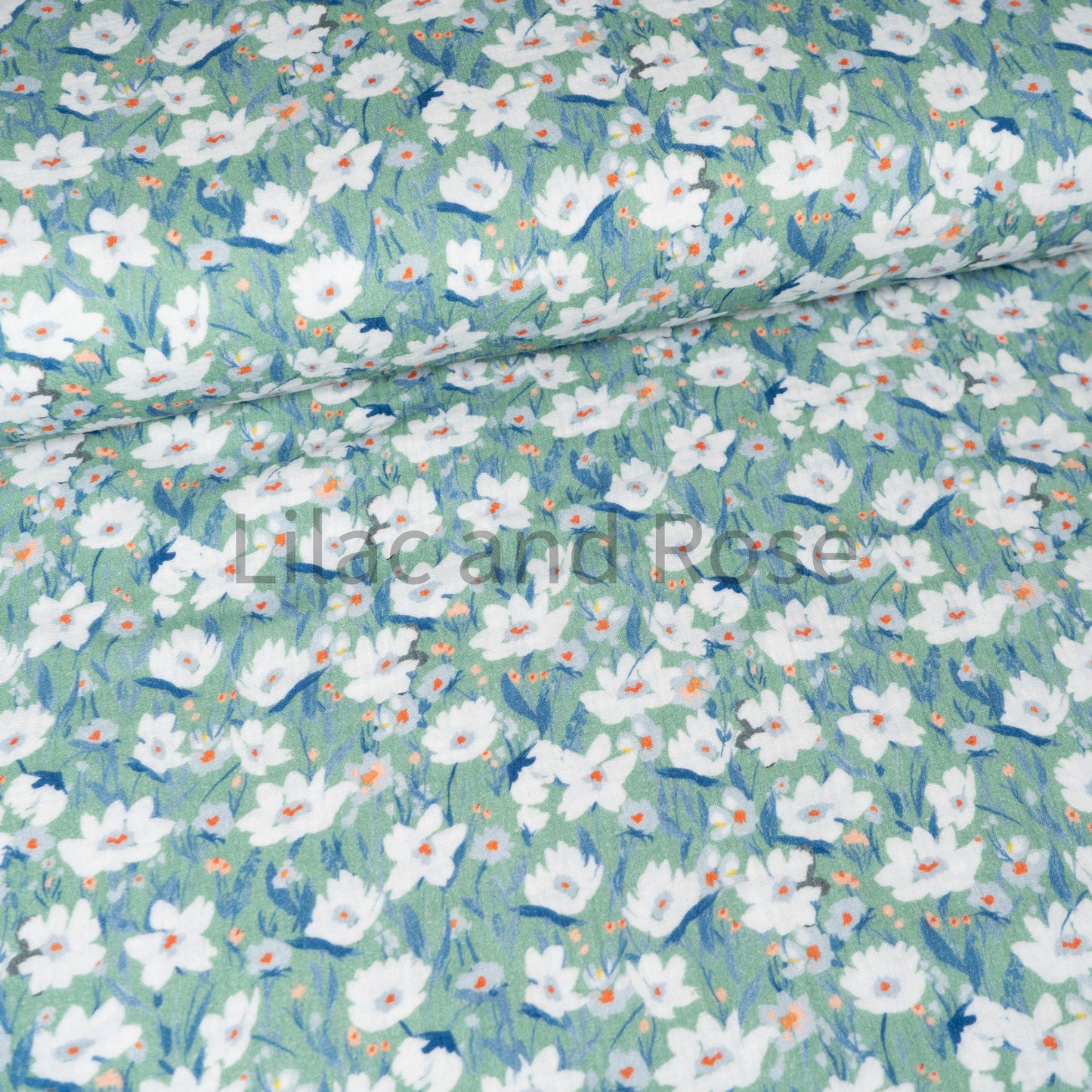Remnant 47cm - Double Gauze - Green Floral