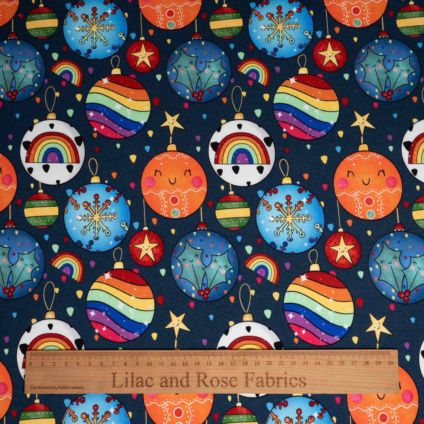 French Terry - Bright Baubles