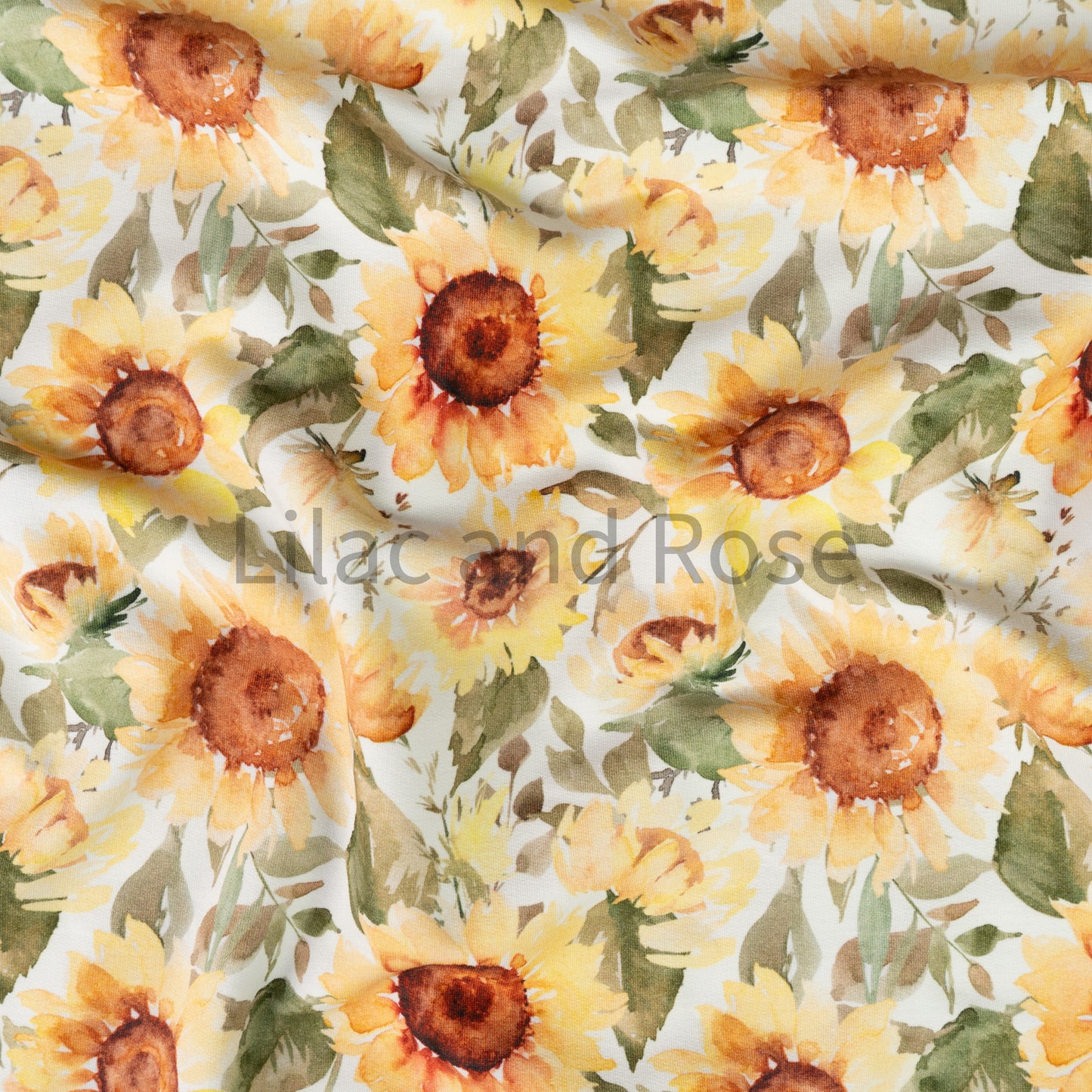 French Terry - Watercolour Sunflowers